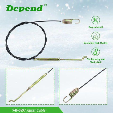 Dopend auger cable for Troy-Bilt and Cub Cadet models enabling smooth operation.