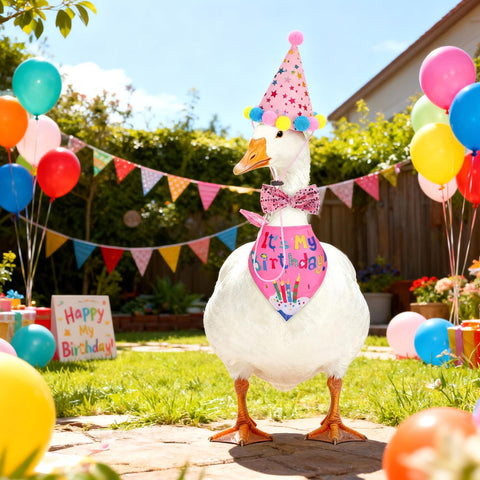 DOPENSPI goose bib sized 65x45 cm for porch display.
