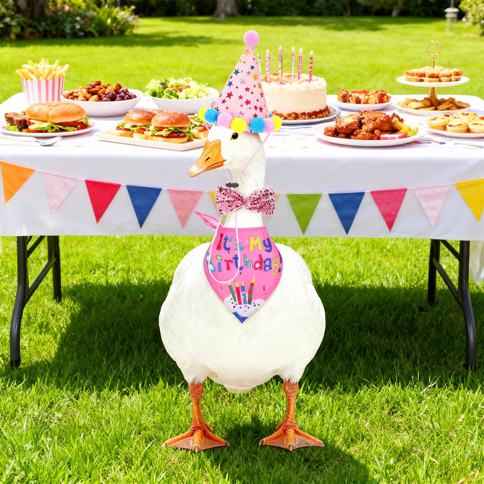 DOPENSPI porch goose yard decor ensemble for outdoor celebration.