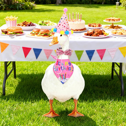 DOPENSPI porch goose yard decor ensemble for outdoor celebration.