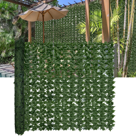 DOPGIB artificial ivy fence screen provides quick privacy and lush backdrop.