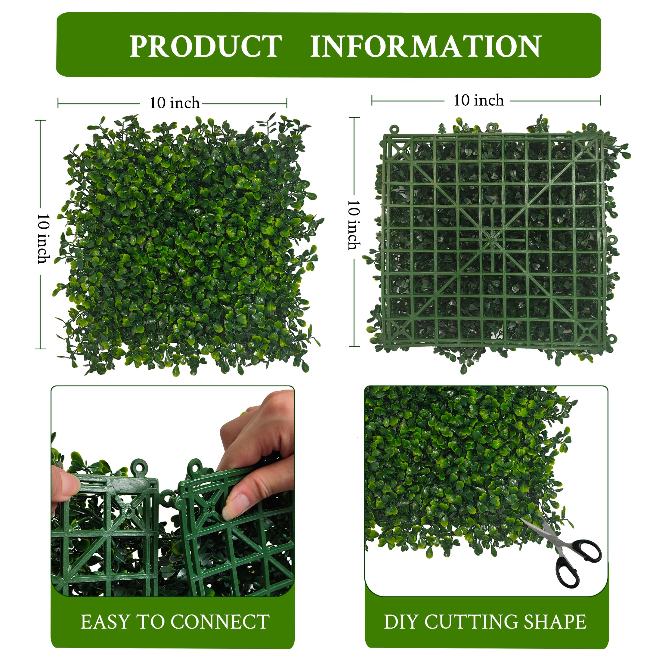 DOPGIB boxwood panel 10x10 installation highlights simple interlocking connectors