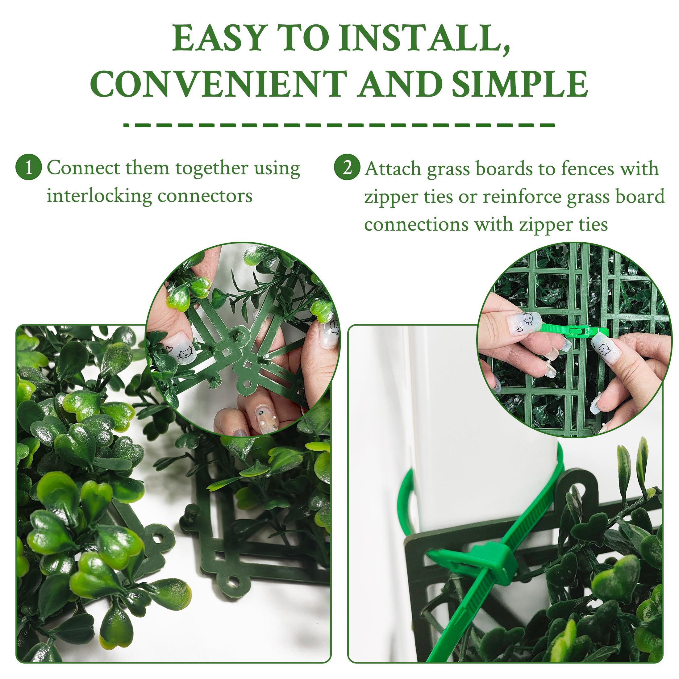 DOPGIB grass wall panel with interlocking connectors for easy DIY installation.