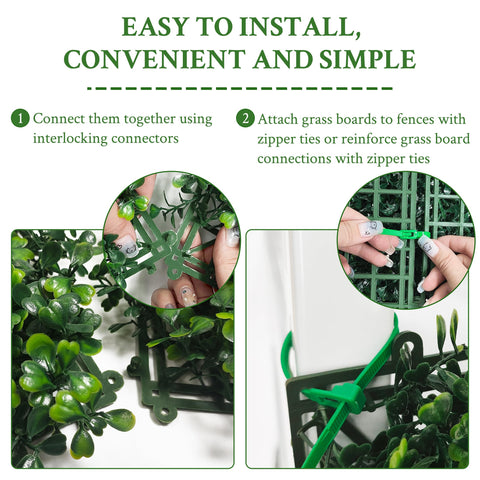 DOPGIB grass wall panel with interlocking connectors for easy DIY installation.