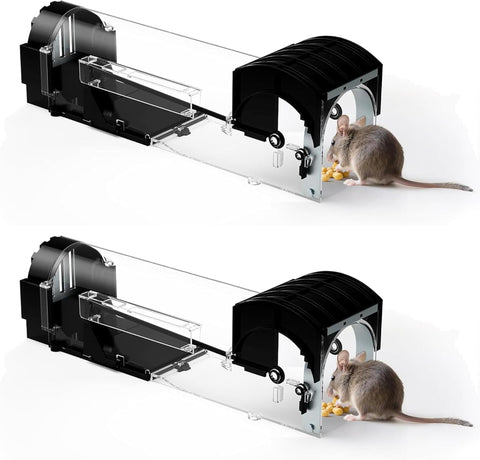 DOPKUSS humane mouse traps in-set view showing enlarged entry for easier capture.