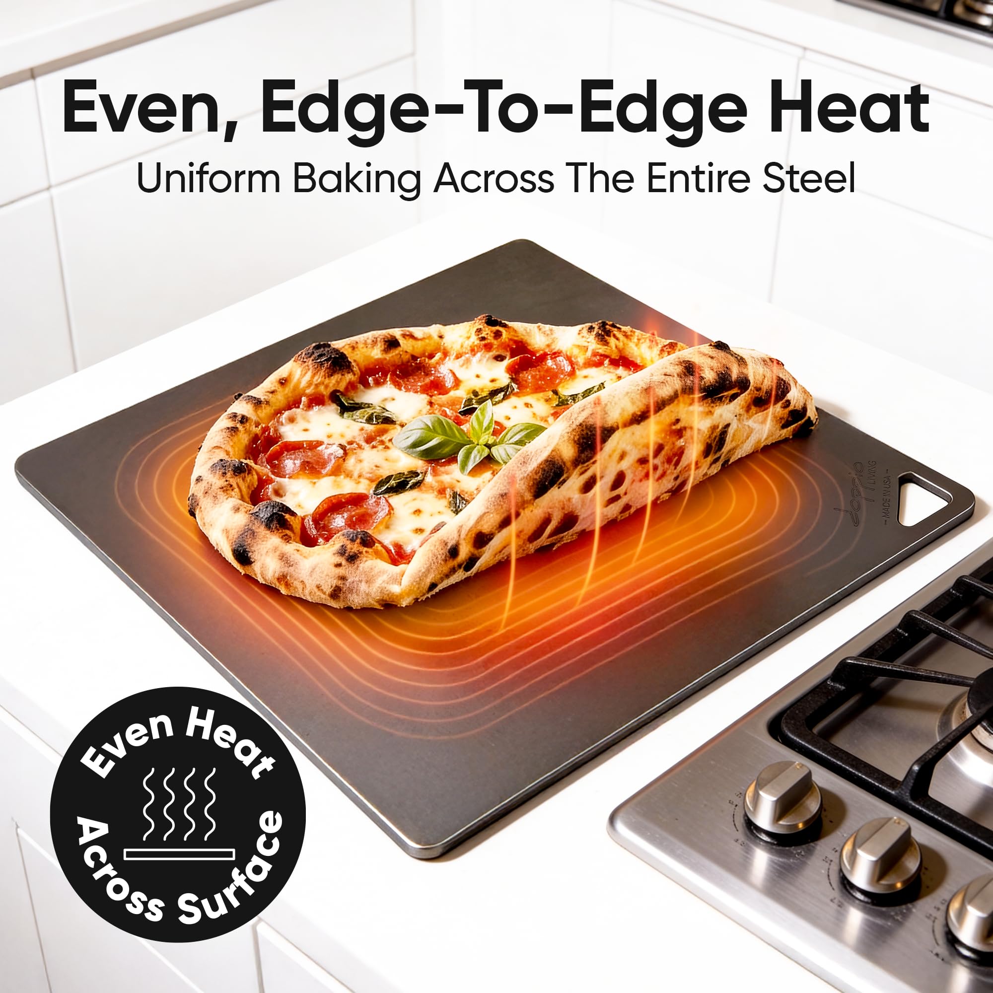 Doppio LIVING enables grill use for crisp flatbreads and seared edges