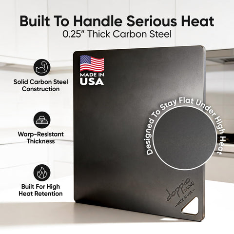 Doppio LIVING USA-made steel crafted from durable A36 carbon steel