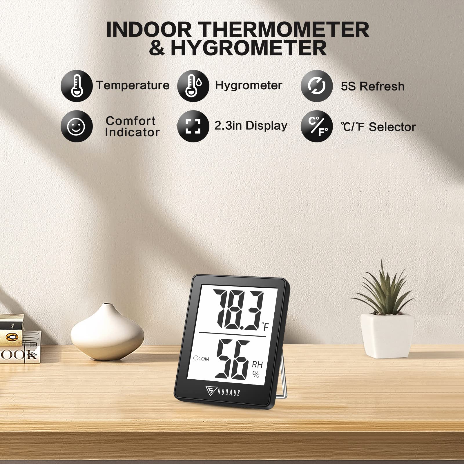 DOQAUS three-pack hygrometers provide reliable ambient humidity data for spaces
