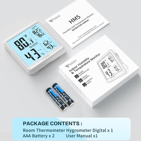 DOQAUS digital hygrometer mounting options for versatile placement