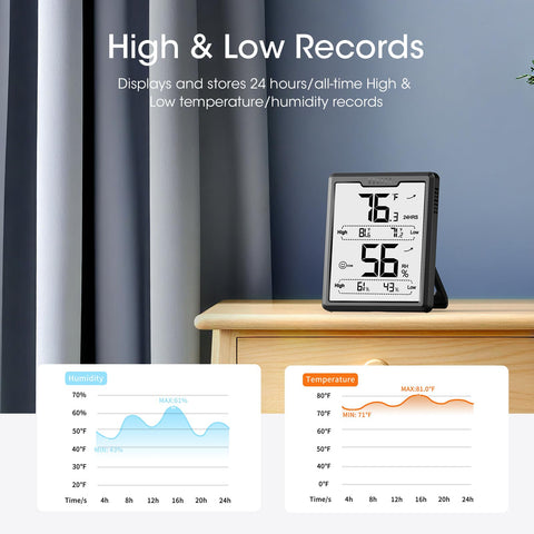 DOQAUS hygrometer can be mounted three ways for flexible placement.