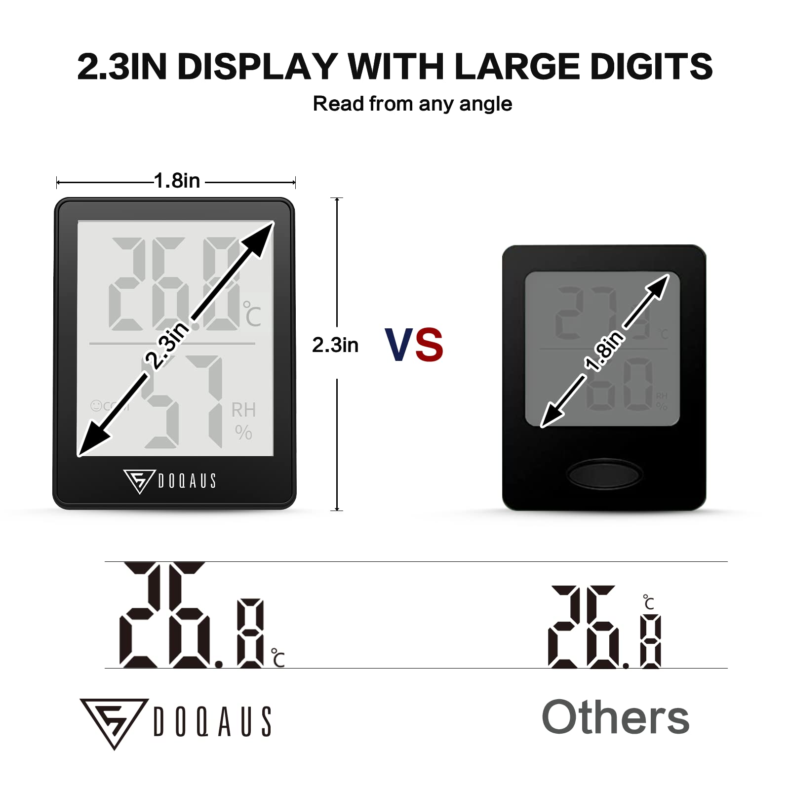 DOQAUS digital hygrometer tabletop and wall-magnet option fits any space.