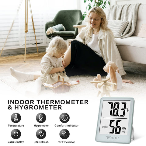 DOQAUS 5s refresh rate indicator highlights rapid updates for humidity and temperature