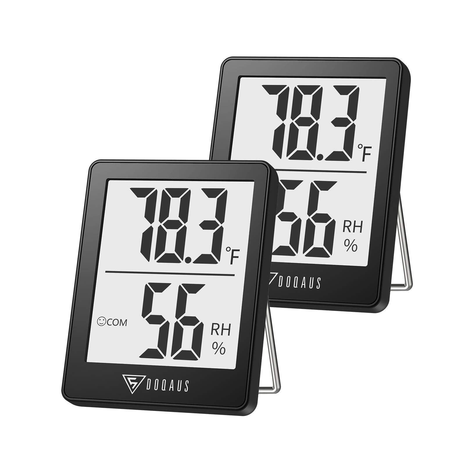DOQAUS humidity meter 2-pack front view for compact room monitoring