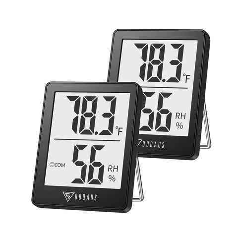 DOQAUS humidity meter 2-pack front view for compact room monitoring