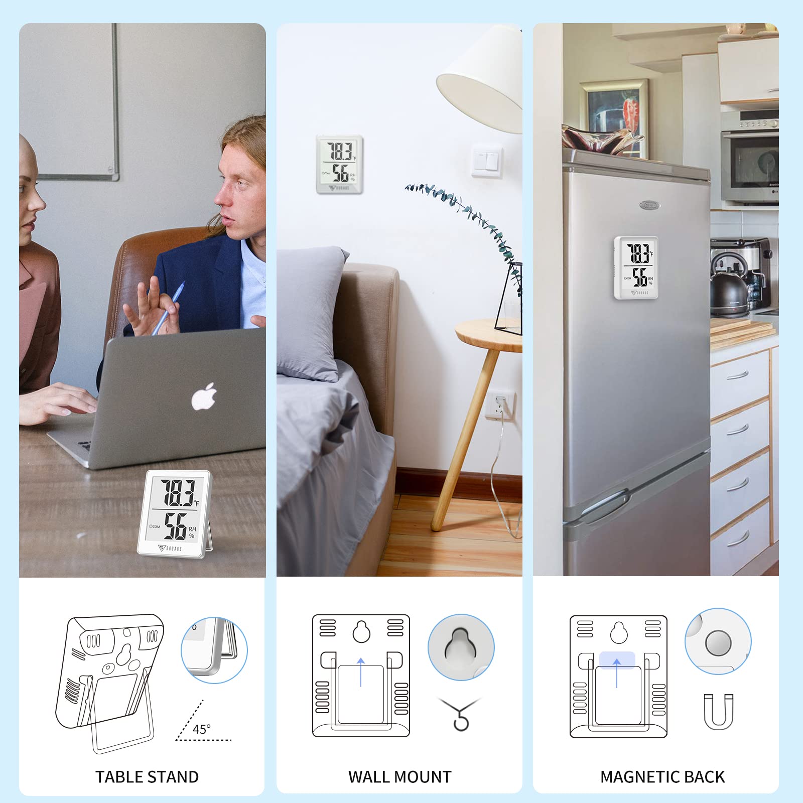 DOQAUS unit features long-lasting battery for months of use.