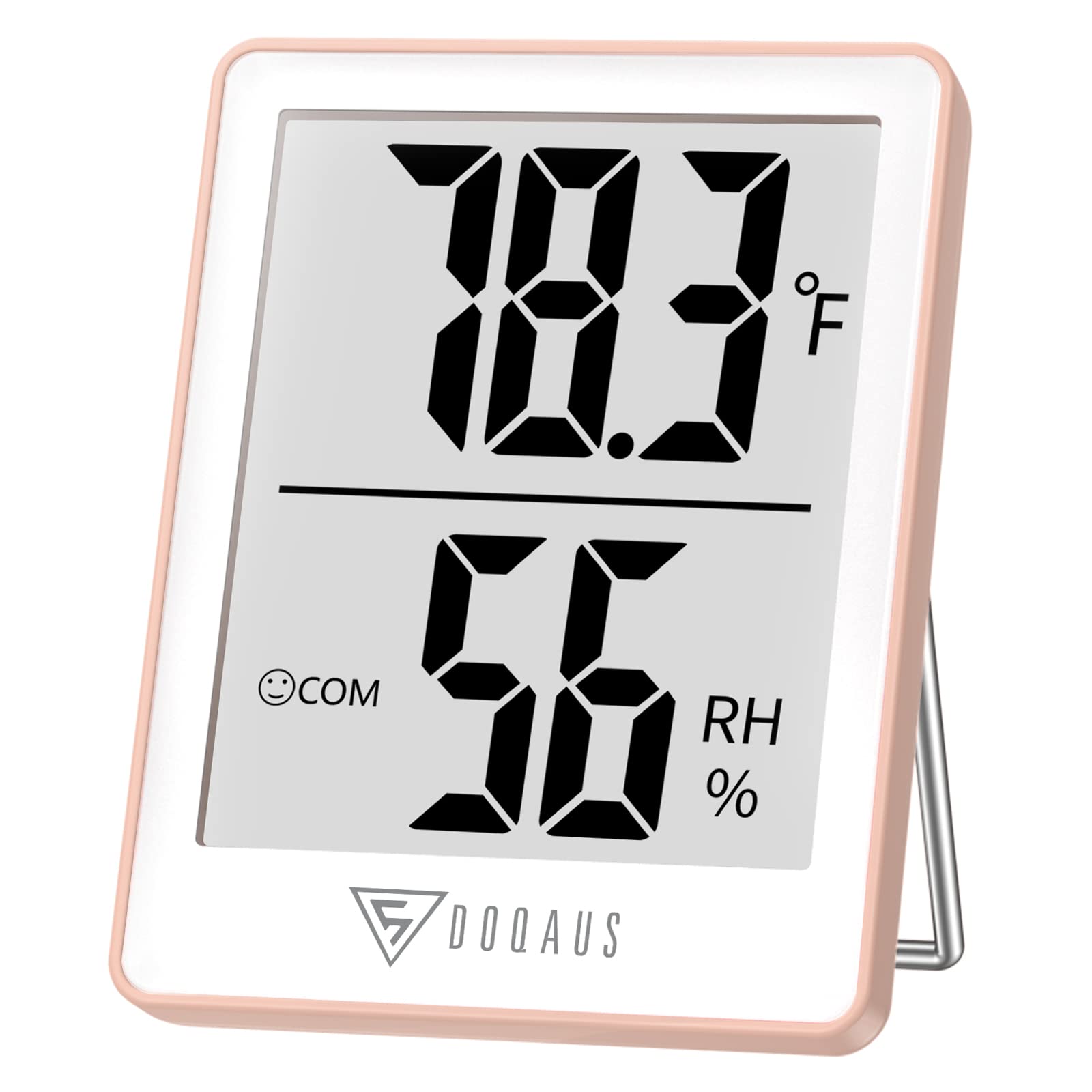 DOQAUS indoor thermometer display shows precise room temperature and humidity at a glance.