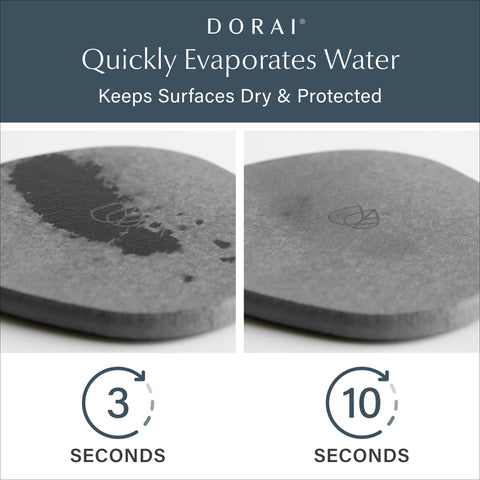Dorai stone saucer with rubber feet for stable pot placement