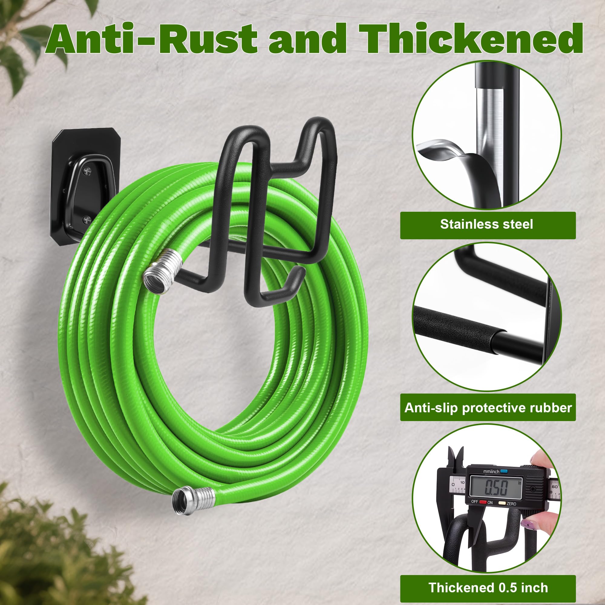 Outdoor-ready Dorblely hose holder mounted in a garden setting