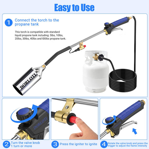 DORLOTI 10-foot hose offers safer extended reach during tasks.