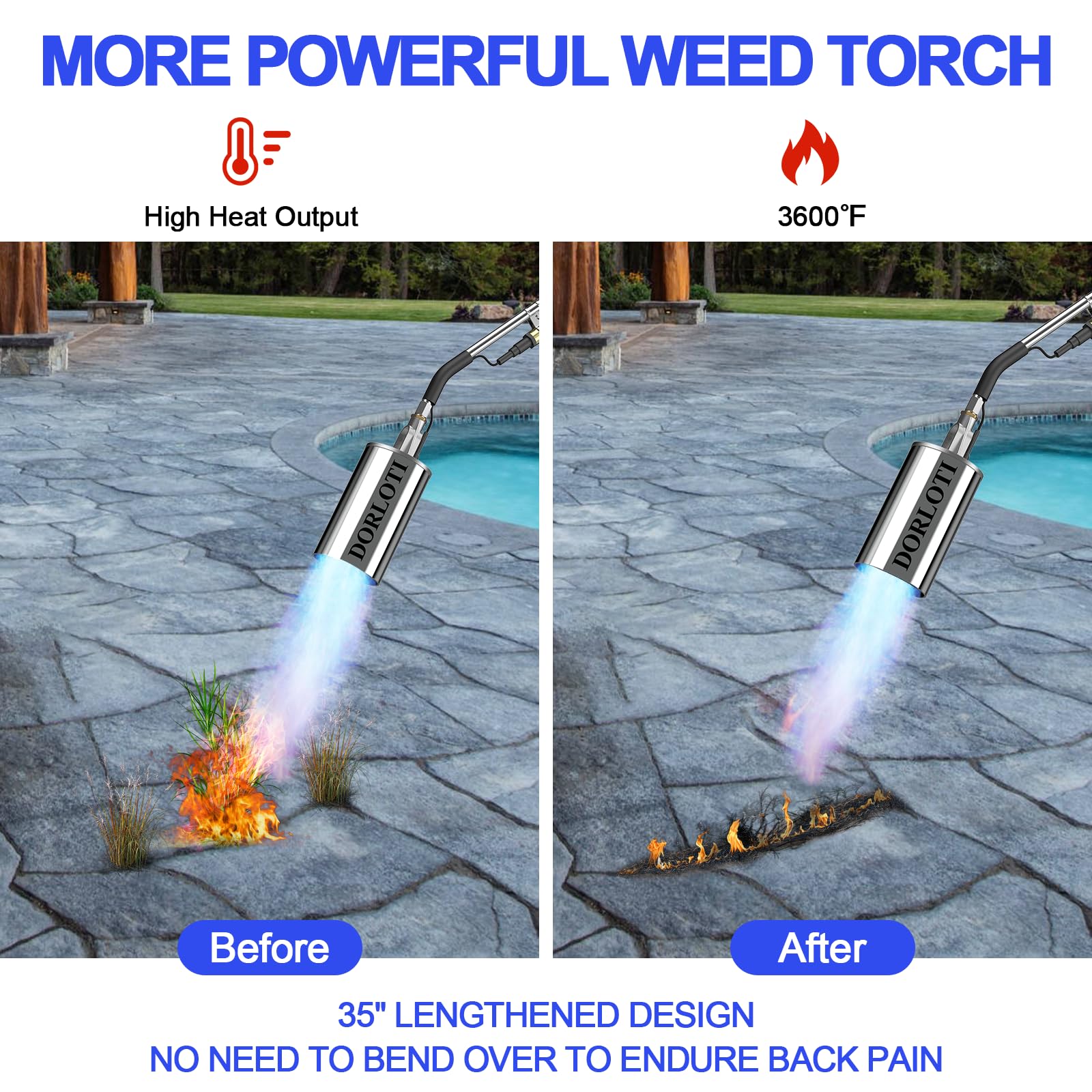 Dorloti torch short mode for quick grilling and ignition tasks