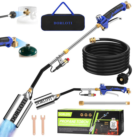 DORLOTI propane torch with storage bag for portable outdoor tasks.
