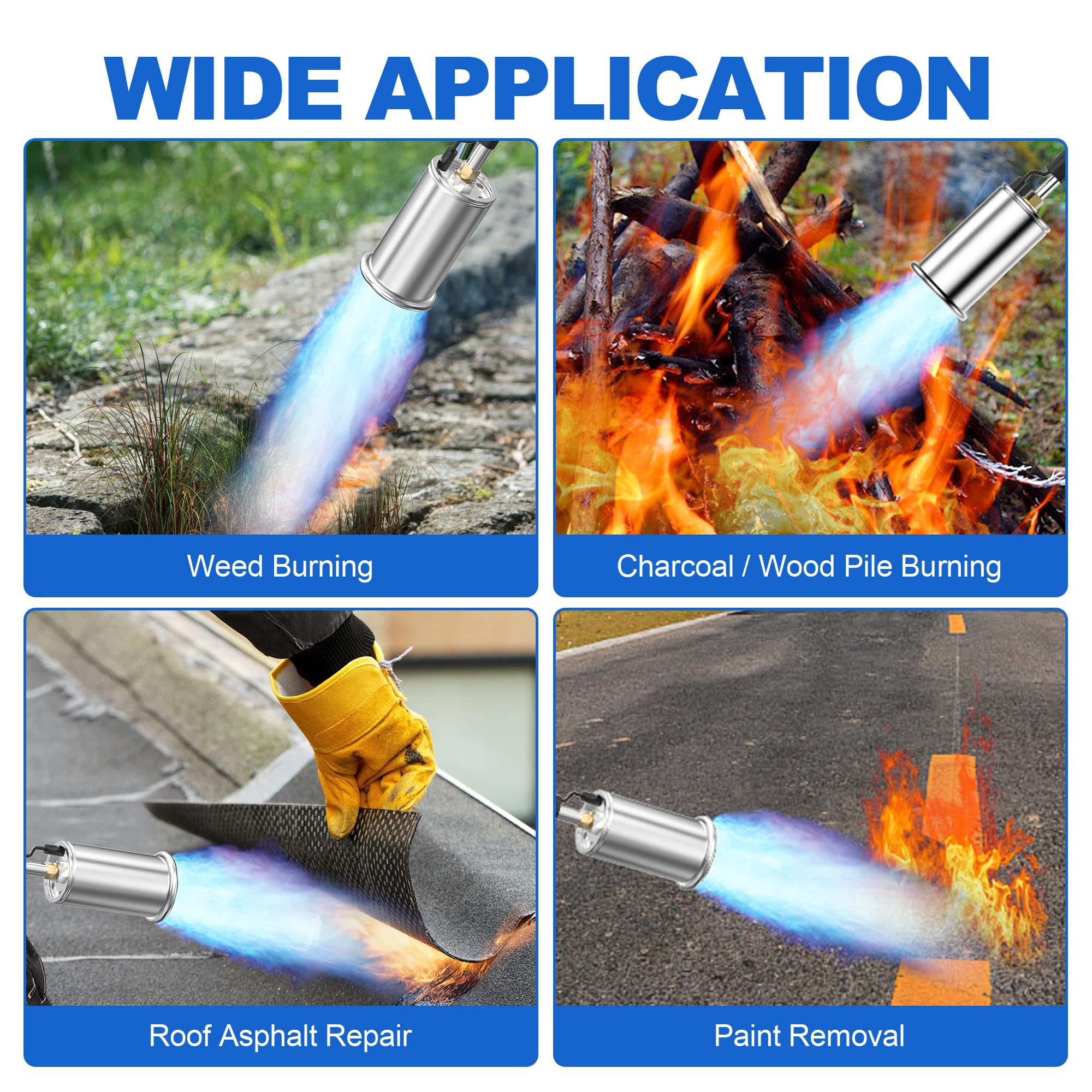 DORLOTI weed torch adjustable flame provides precise heat control