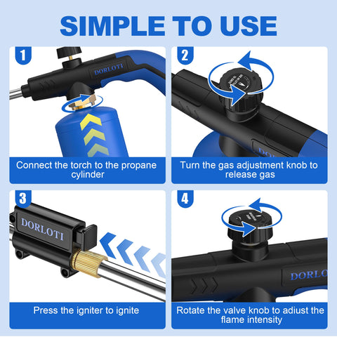 DORLOTI weed torch ergonomic grip ensures steady operation