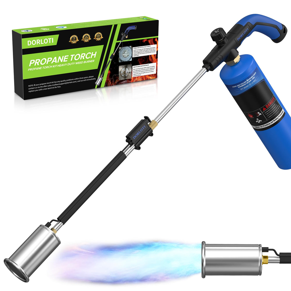 DORLOTI weed torch flame nozzle enables efficient wide-area weeding