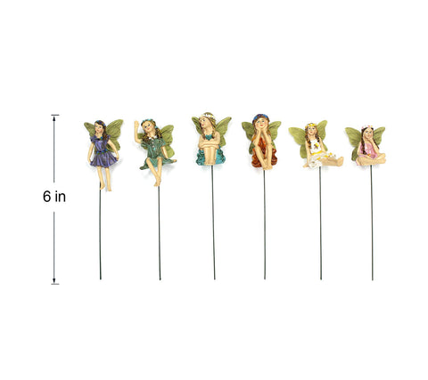 Dorlotou six-piece fairy set ideal for seasonal displays and planters.