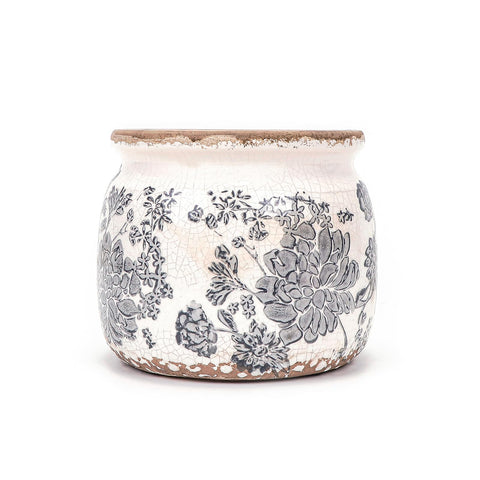 Dosayes Flower Pot with ice crack glaze enhances indoor plant displays with vintage charm.
