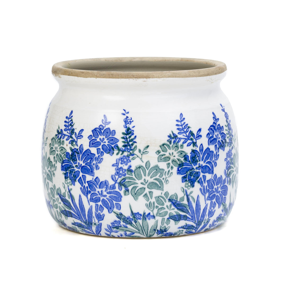 Dosayes flower pot with ice crack glaze for stylish indoor display.