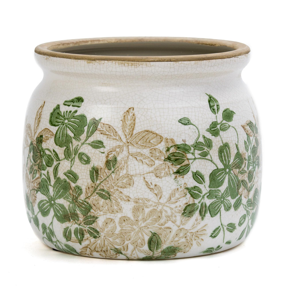 Dosayes vintage ice-crack glaze pot for classic shelf decor