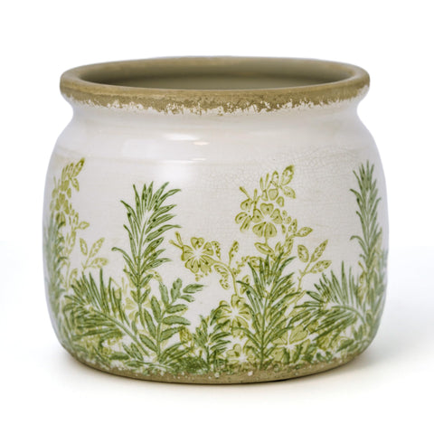 Dosayes vintage ice crackle pot closeup highlighting texture and charm