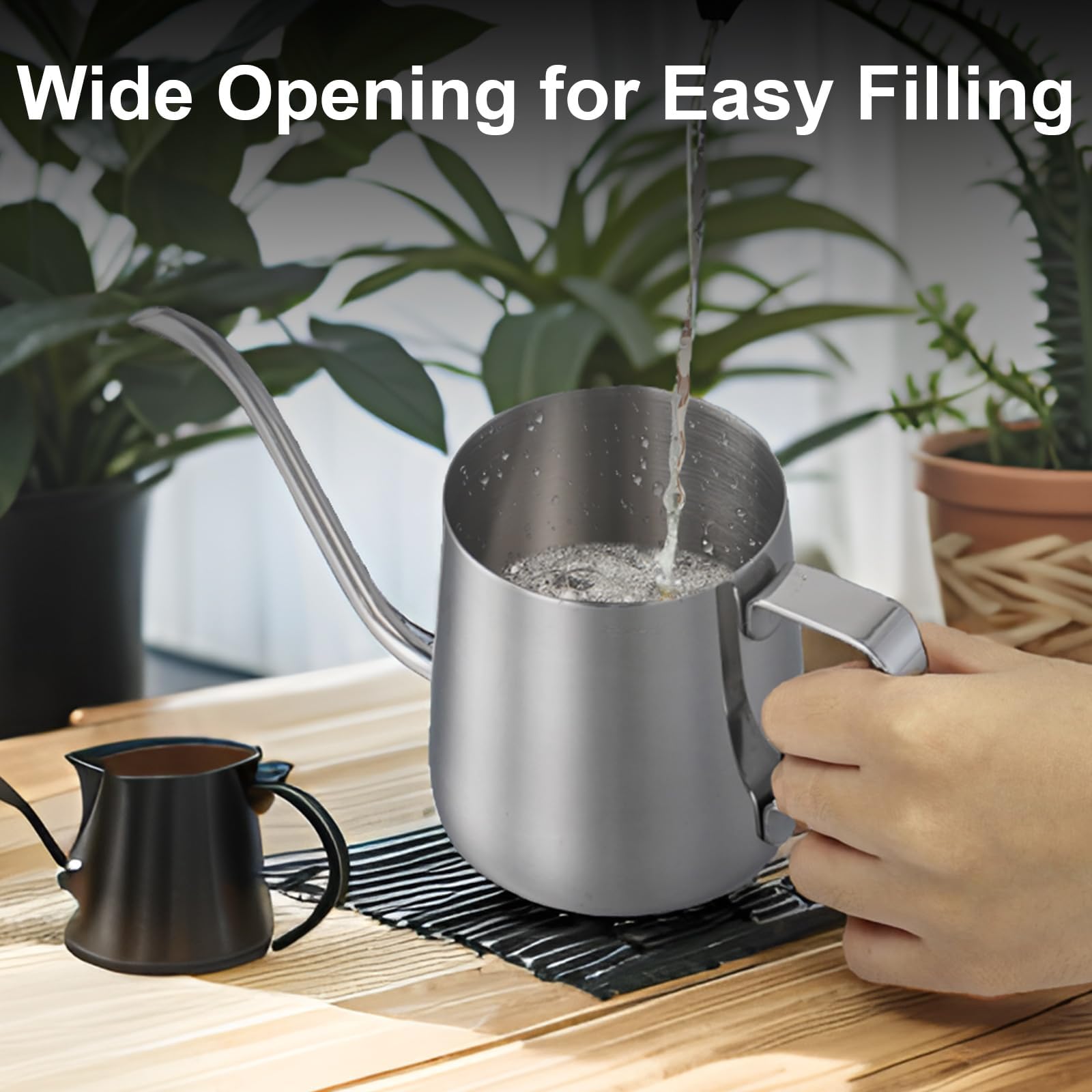 Doseno lightweight one-handed watering can for easy indoor use.