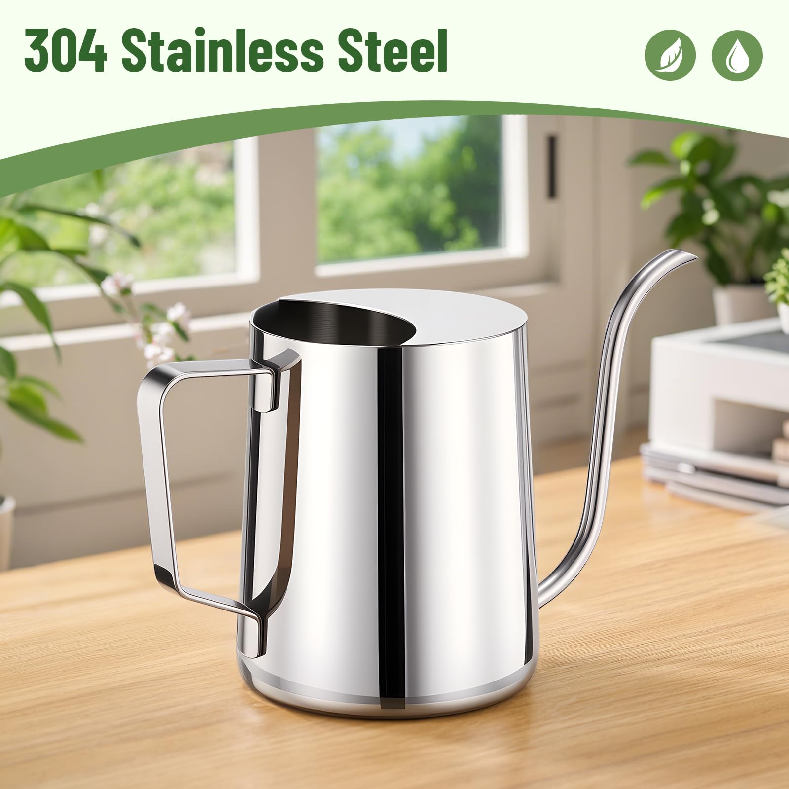 Doseno 600 ml capacity watering can is lightweight and easy to lift.