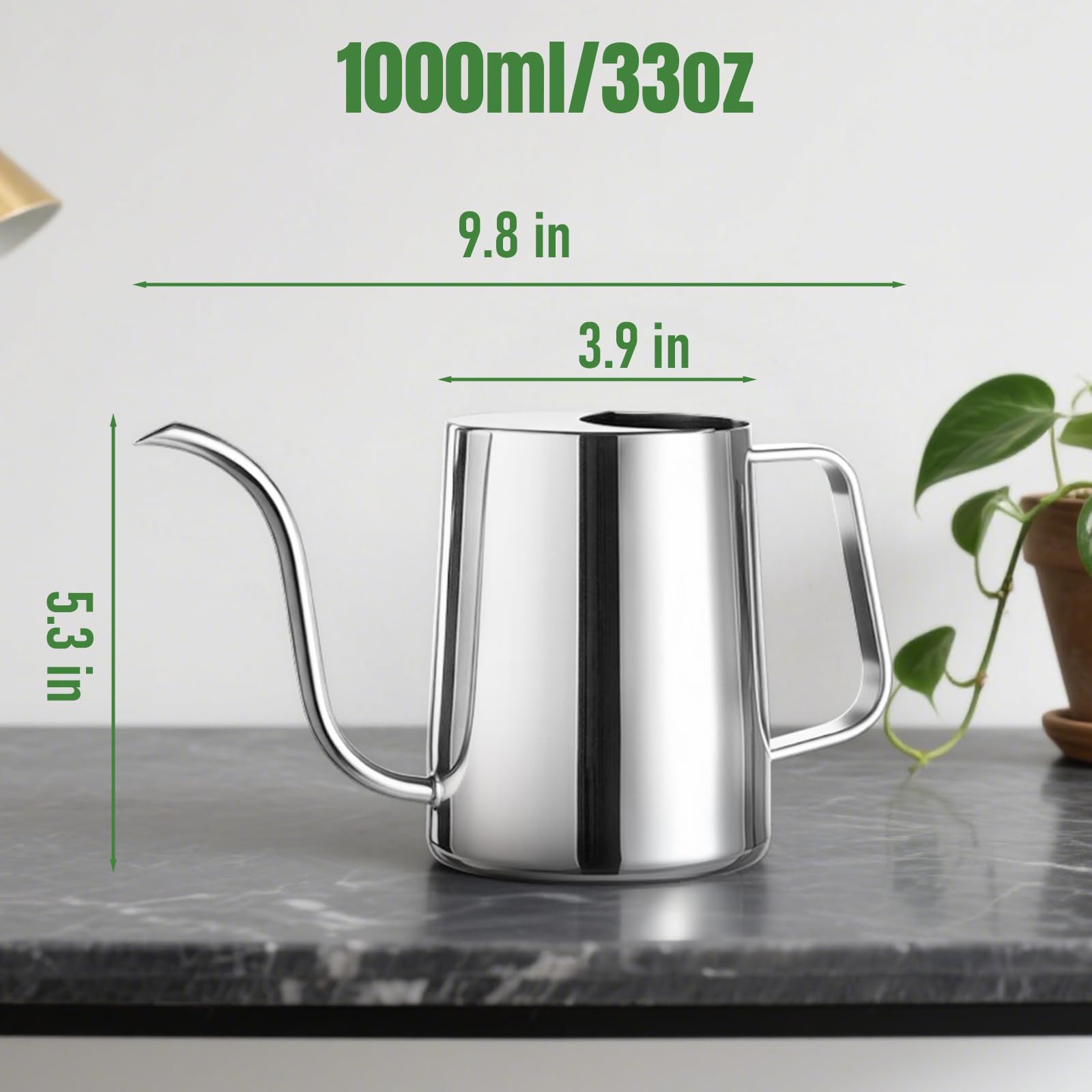 Doseno watering can ergonomic handle enables comfortable, controlled pours