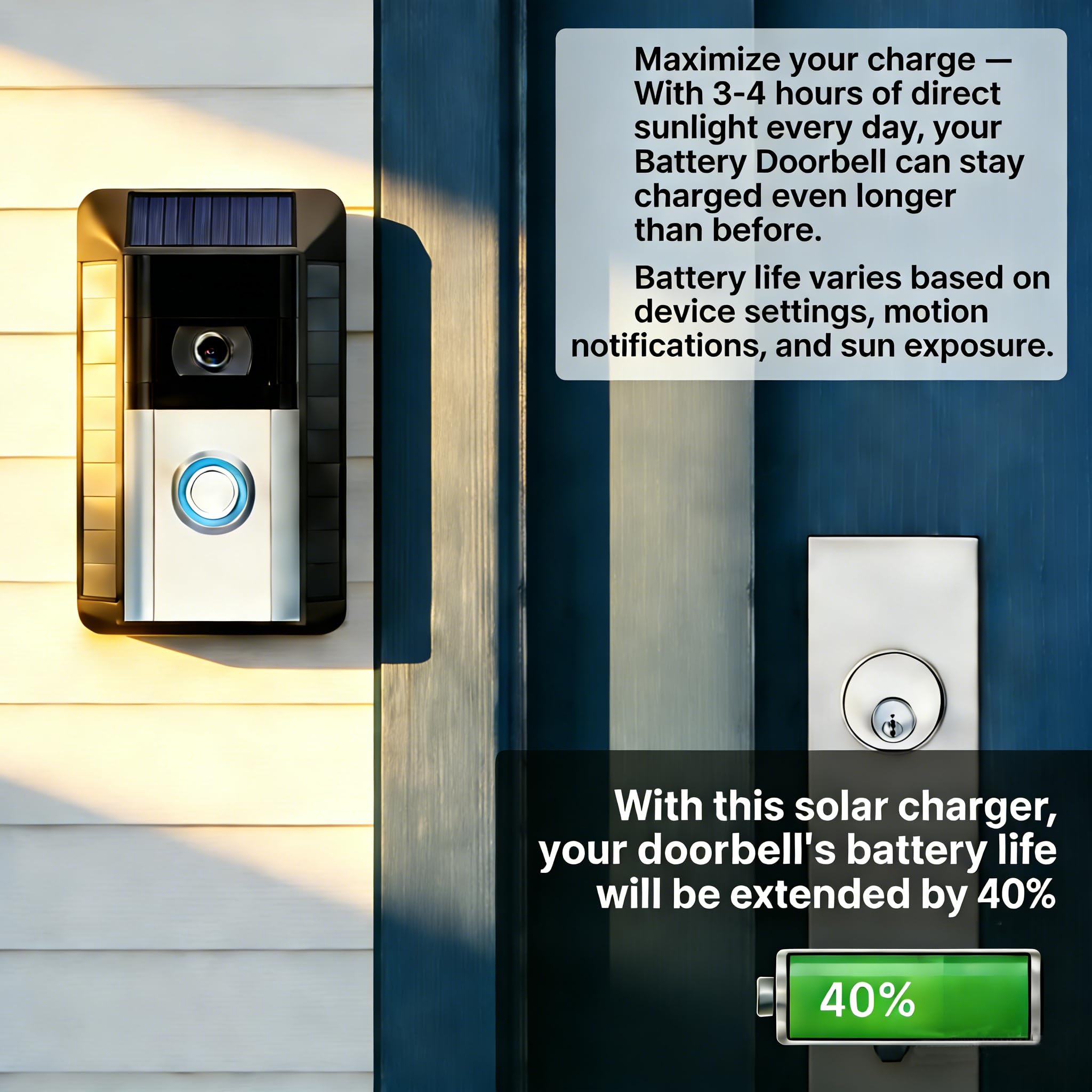 Durable mounting bracket by Dosili keeps the doorbell steady on exterior walls.