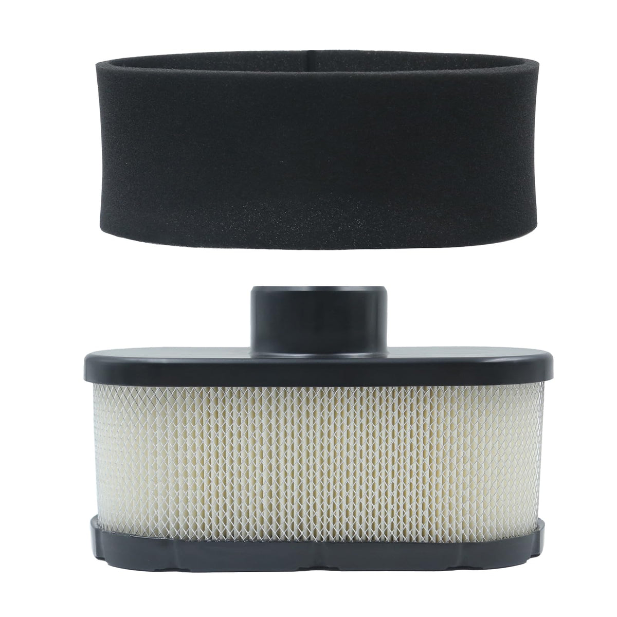 Dospruna MIU12555 air filter close-up on mower hood showing precise fit