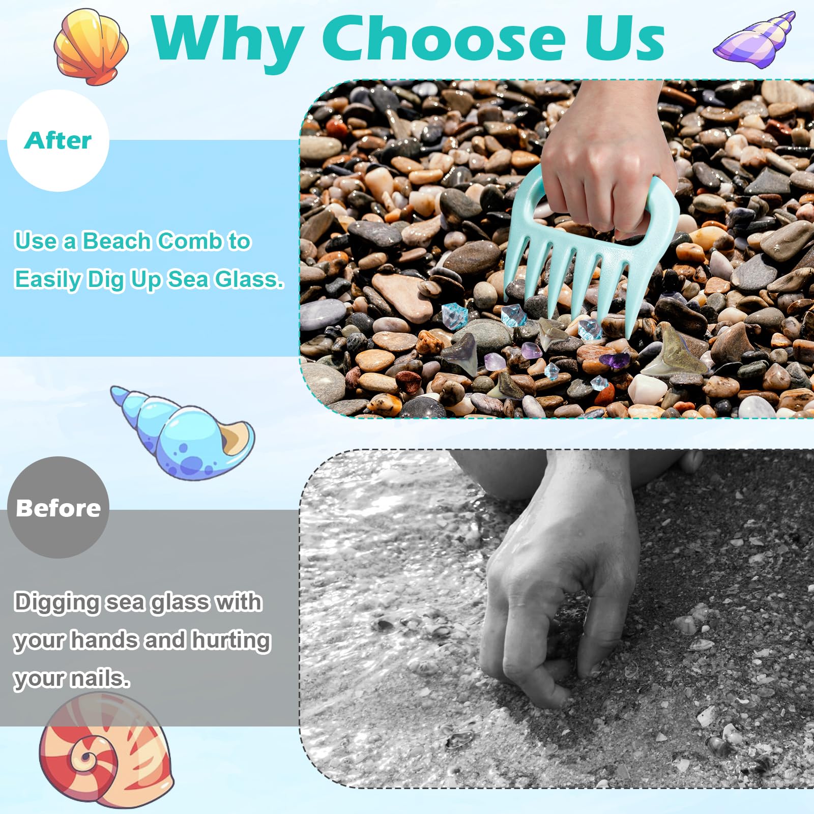 DOSTATNI beach mesh bag keeps shells and sea glass organized after a treasure hunt