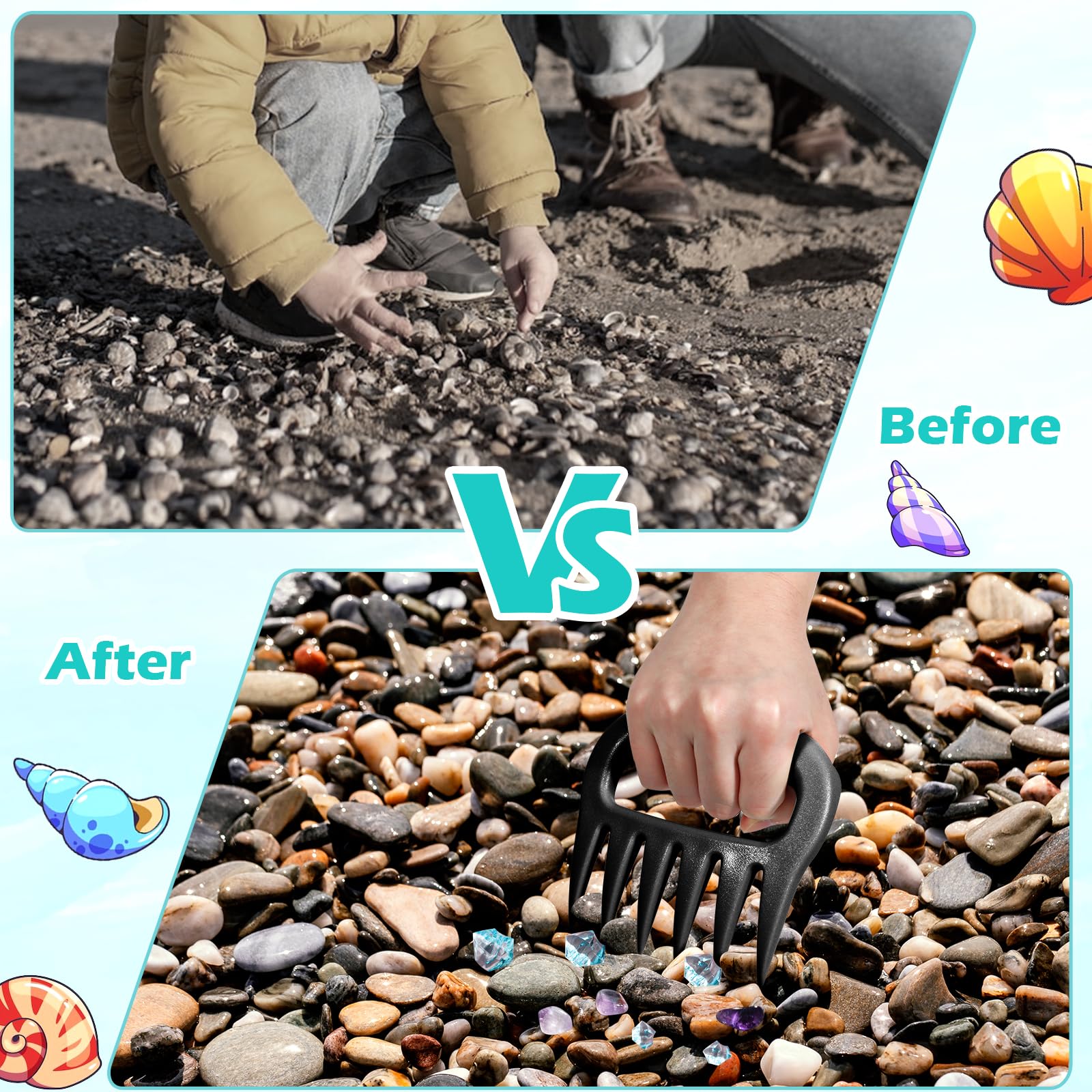 DOSTATNI shark tooth sifter protects hands while beach digging.