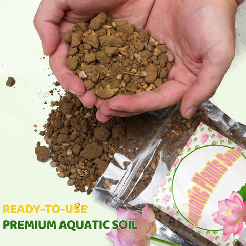 Doter Aquatic Soil bag back shows eco-friendly packaging for ponds and tanks.