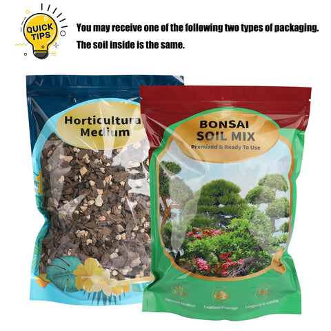 Doter Bonsai Soil Mix close-up of pumice and coconut coir highlights drainage