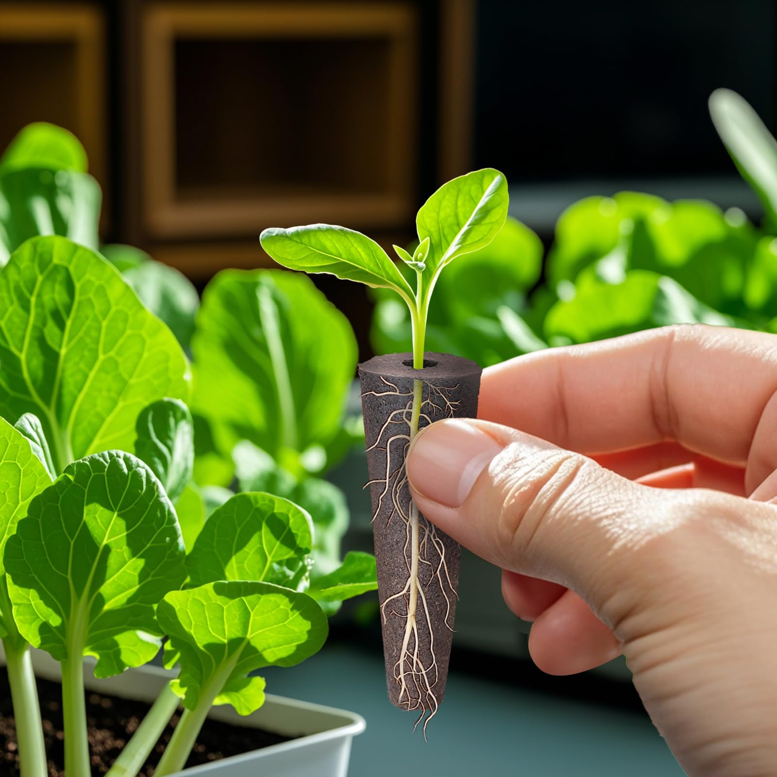 Doter Grow Sponges in-use in a hydroponics setup for easy maintenance.