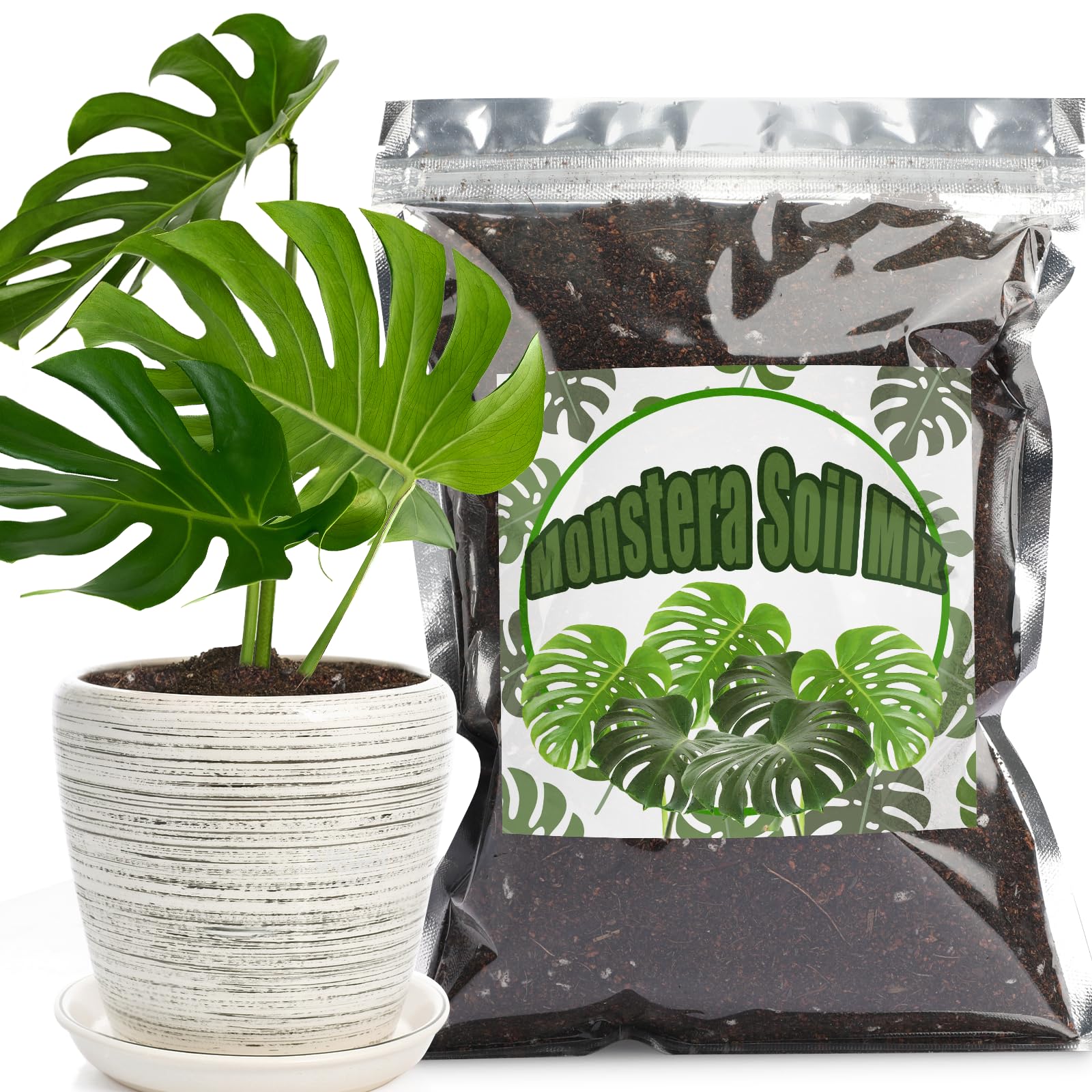 Doter Monstera Potting Soil with rapid drainage promotes healthy root air for repotting