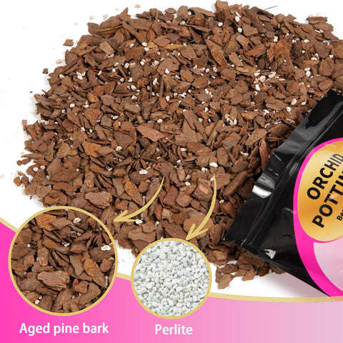 Doter orchid bark-perlite blend close-up highlighting aeration for healthy roots.