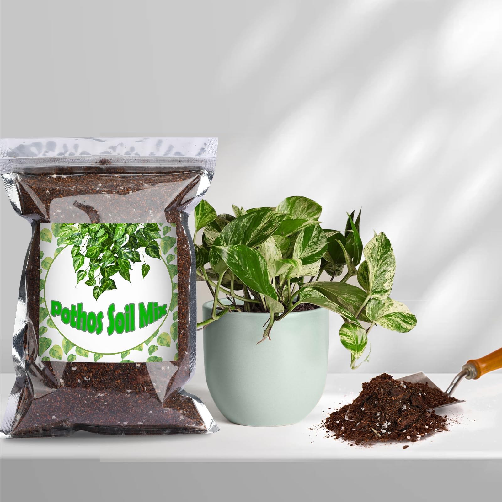 Worm castings enrich soil for pothos growth and vitality