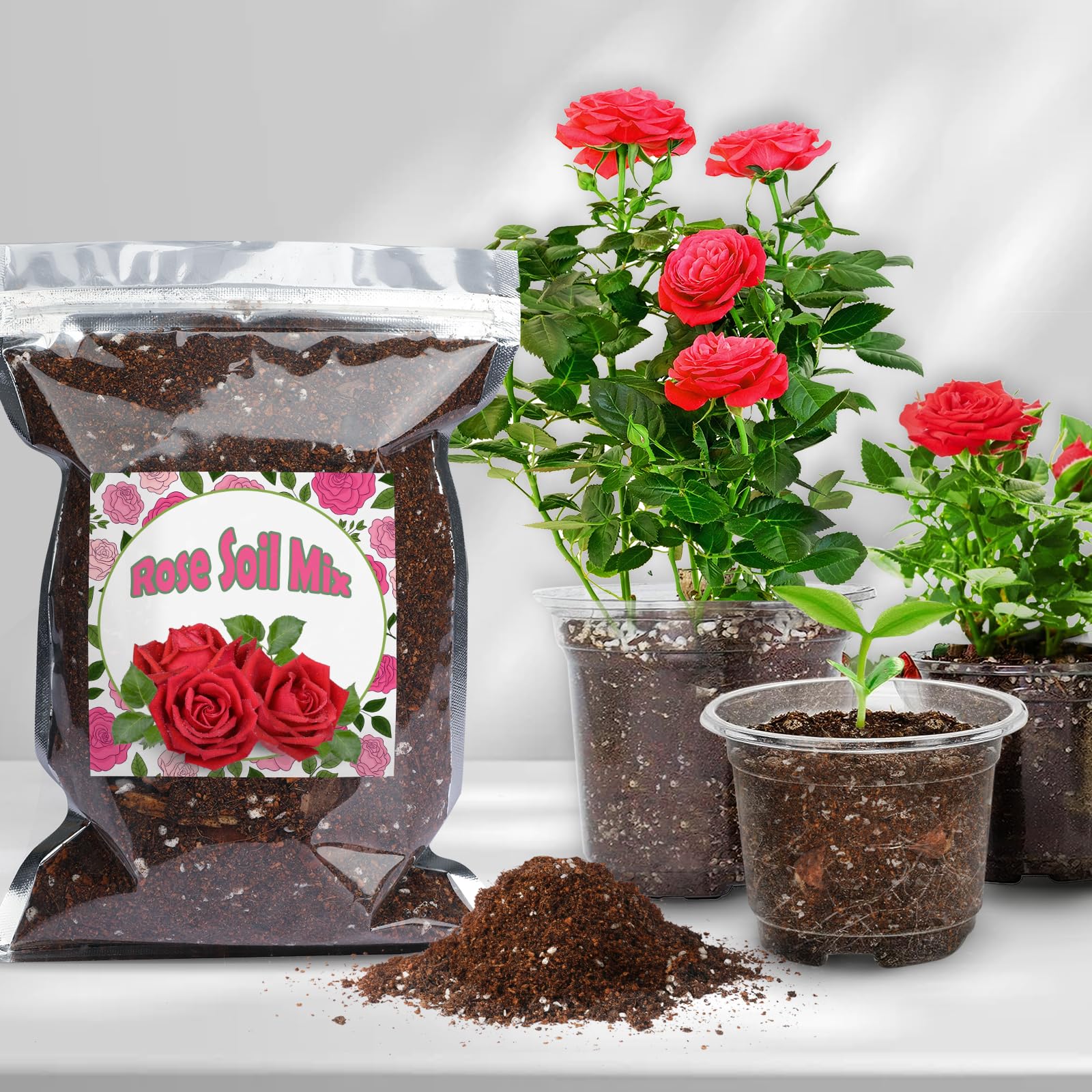 Doter Rose Soil Mix provides essential nutrients and trace elements for lush foliage.