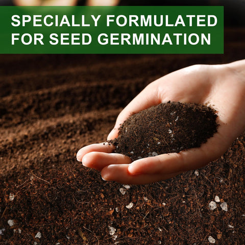 Doter seed starter mix soil structure highlights loamy texture for healthy roots.