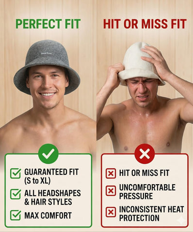 Adjustable Natural Wool Sauna Hat provides extra insulation for longer sessions.