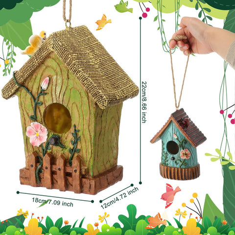 DoubleFill retro-design resin birdhouse blends with outdoor and indoor spaces.